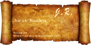 Jurik Roxána névjegykártya